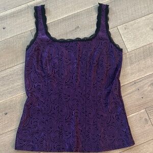 Purple Lace Trim Tank Top
